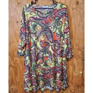 Southern Charm Mini Dress (or Tunic) Women's 3XL 60s Mod Retro Boho Bohemian